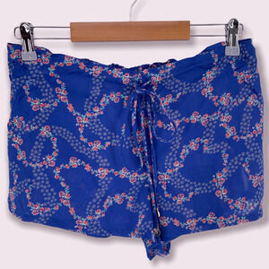 NWT Wildfox Swim Cover Up Shorts Blue Floral Mini Small